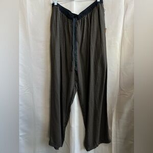 NWT Carole Little Black Brown Stripe Flow Pants 20W Pull On